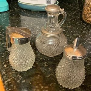 Vintage Table Top Condiment Dispensers/ Decanters